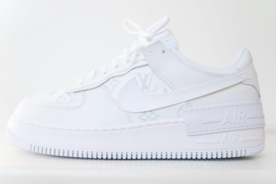 Image of LV 'ALL WHITES' Nike Air Force 1 Shadow