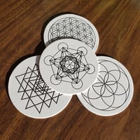 Image 1 of  Sacred Geometry Letterpress Coasters - Set of 8 (2 of each design)