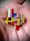 Texas woodcut Enamel Pin