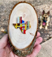 Image 2 of Texas woodcut Enamel Pin