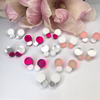 Image 1 of Náušnice Bubbles stříbrná/ bílá & fuchsiová/ starorůžová 