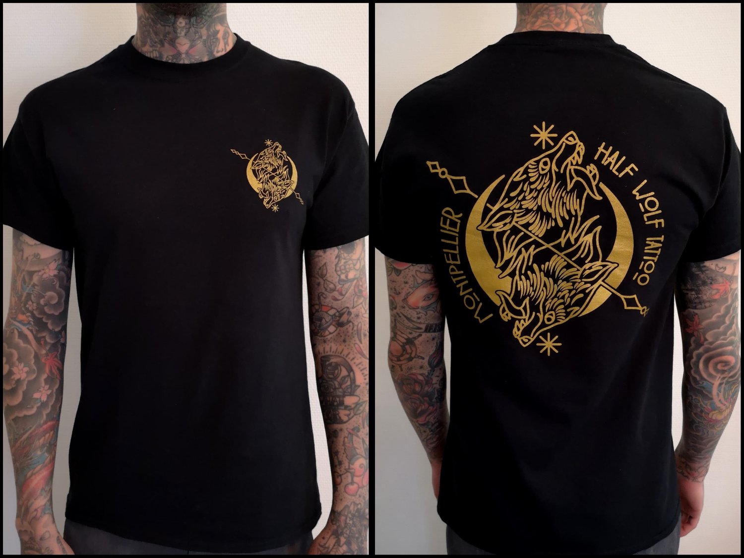 Half Wolf Tattoo T-shirt 