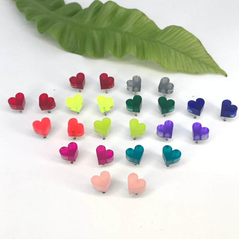 Image of Náušnice Srdíčka barevné menší