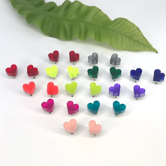 Image of Náušnice Srdíčka barevné menší