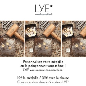 Image of Médaille Poinçonnée personnalisée avec sa chaine 85cm