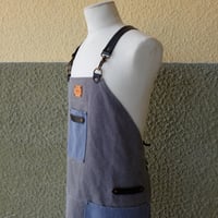 Image 3 of Wash Stone Canvas Apron Grey / Blue