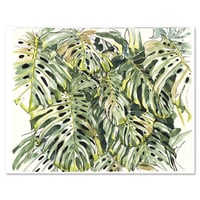 Image 1 of Original painting - Feuillages de Monstera - 28x35 cm