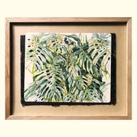 Image 4 of Original painting - Feuillages de Monstera - 28x35 cm