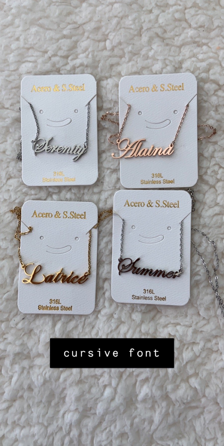 Image of customized name necklaces 🥰.