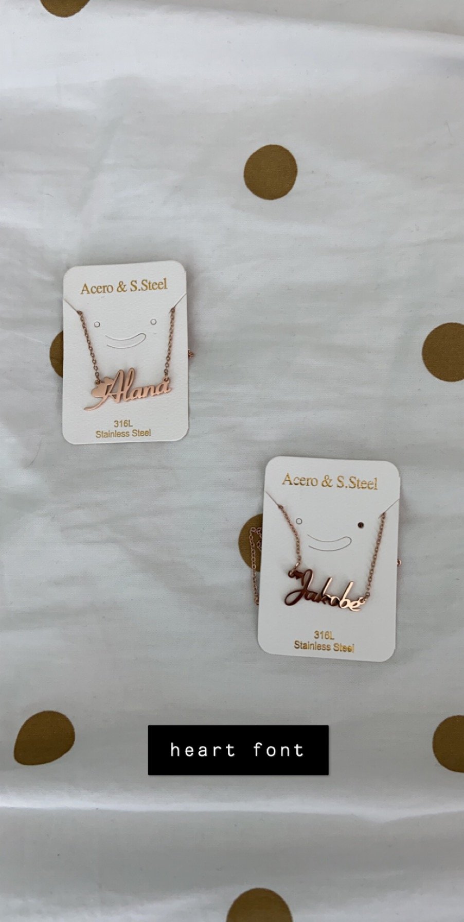 Image of customized name necklaces 🥰.