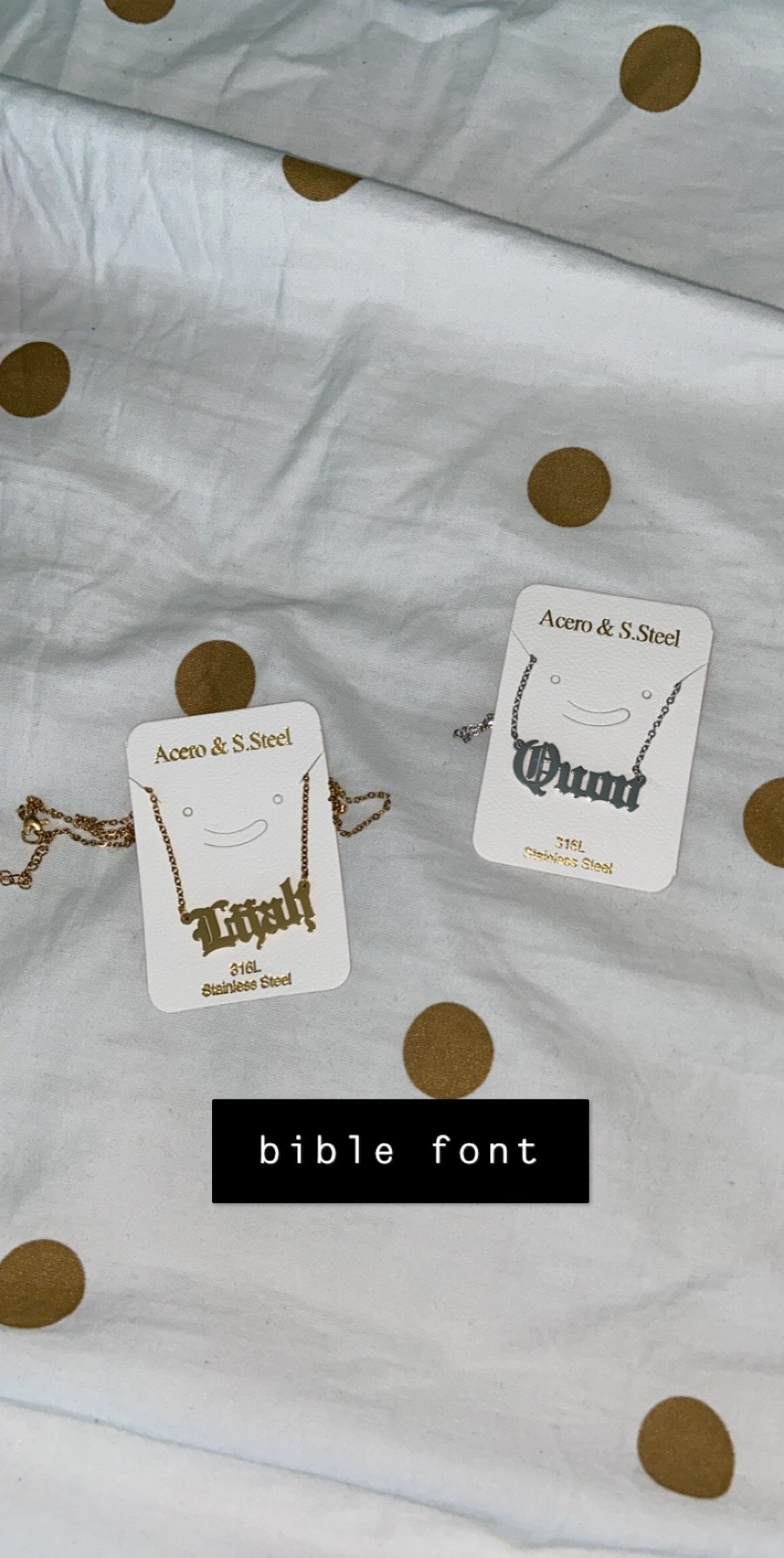 Image of customized name necklaces 🥰.