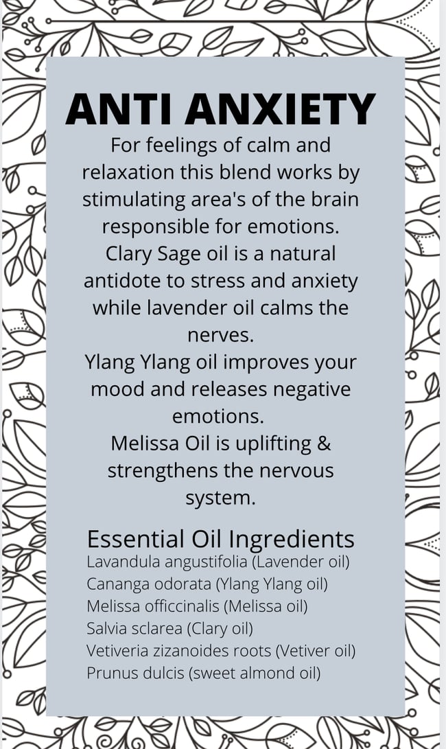 Anti Anxiety Blended essential oils