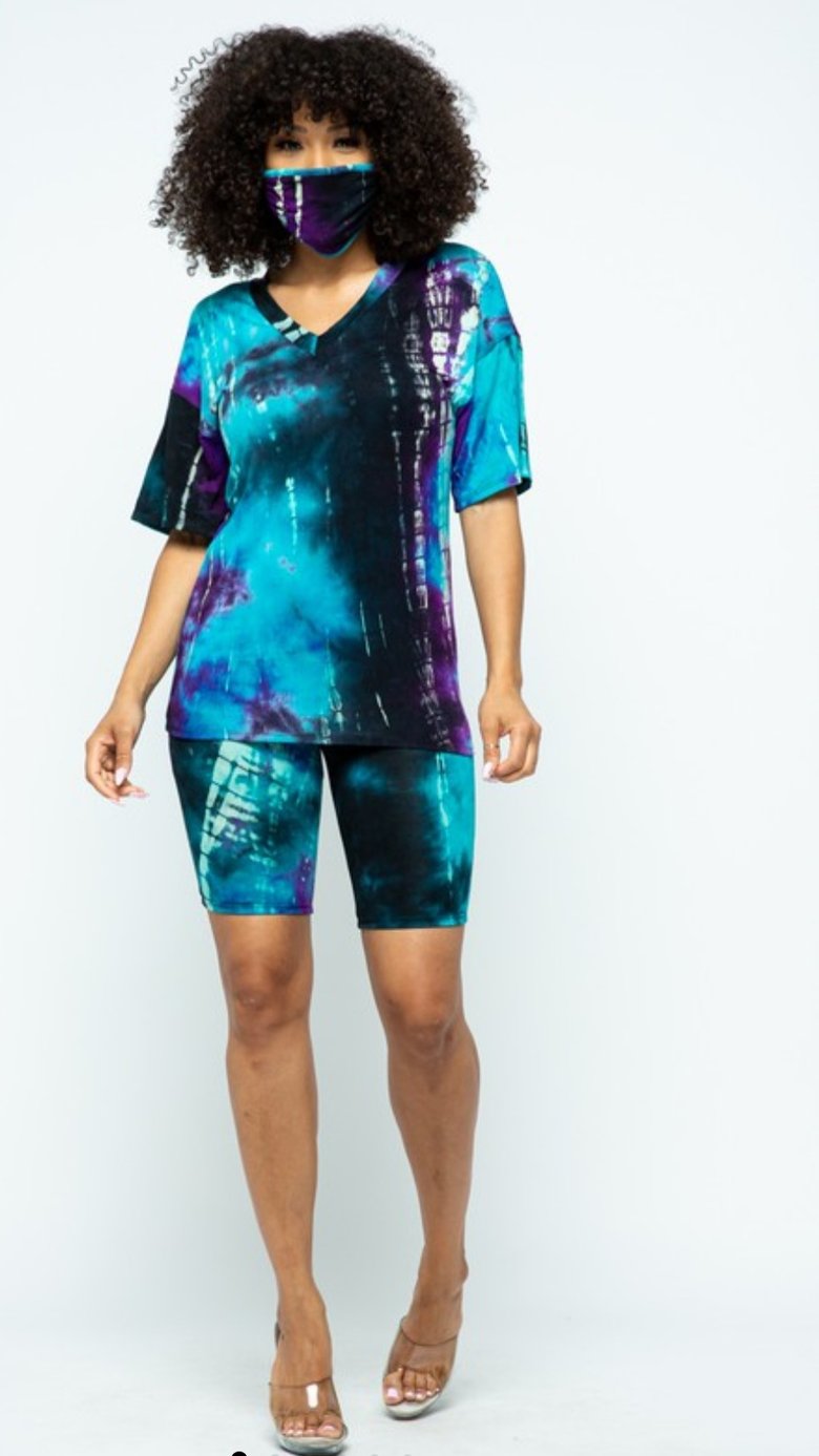 Image of 3pc Tie Dye Biker Set