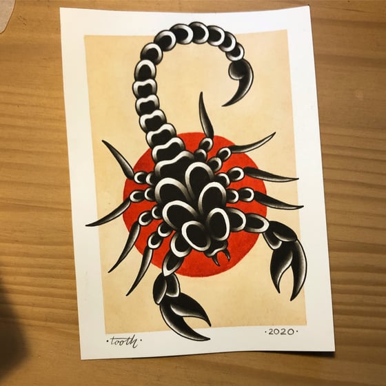 Image of Original painting Scorpion on arches