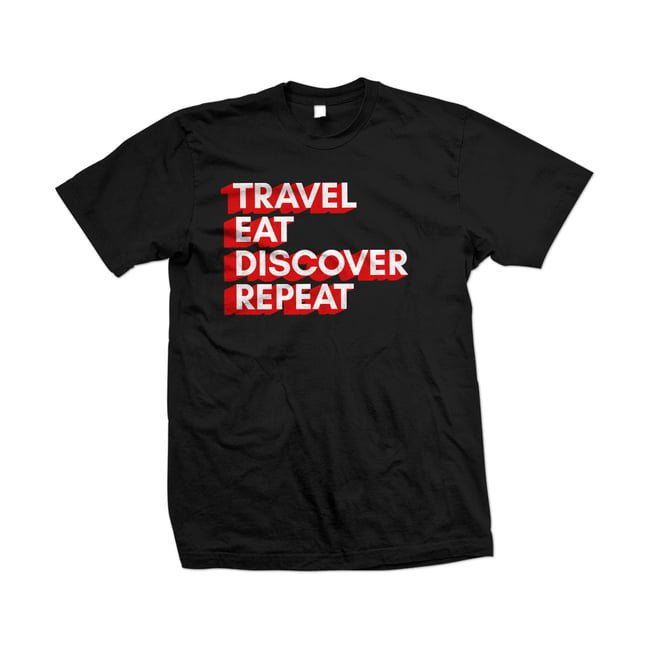 Travel Eat Discover Repeat 3D | T-shirt | Travel Eat Discover Repeat