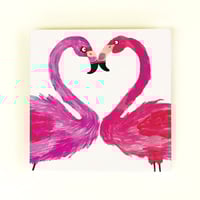 Image 2 of Flamingo Heart Card
