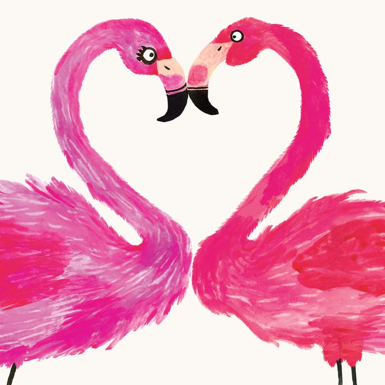 Image of Flamingo Heart Card