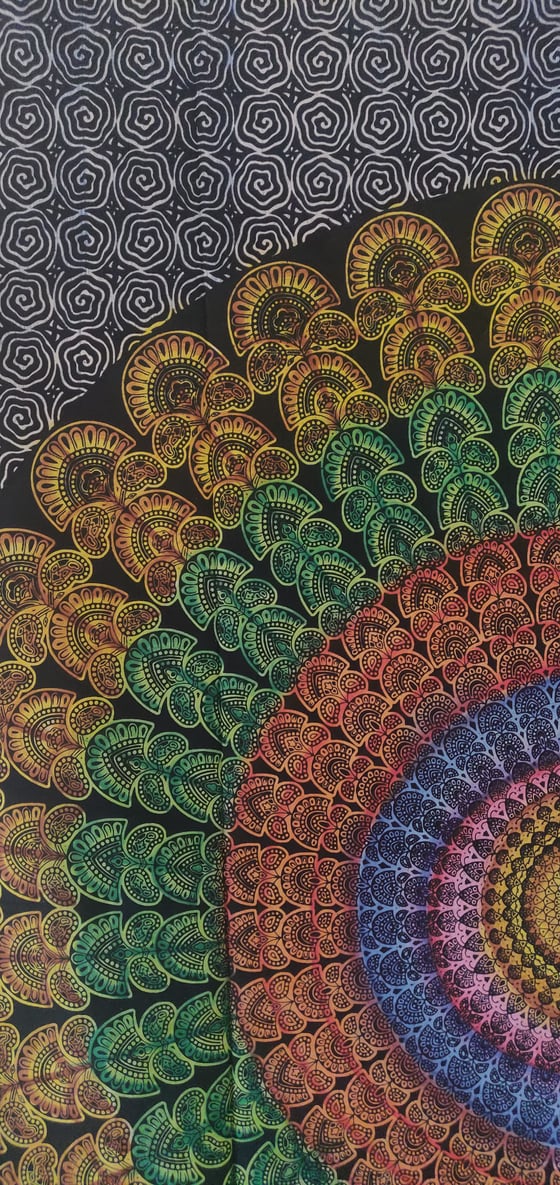 Image of Squiggle Zones Mandala Tapestry