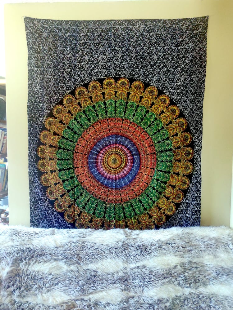 Image of Squiggle Zones Mandala Tapestry