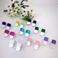 Image 2 of Náušnice Double round sque Silver & color