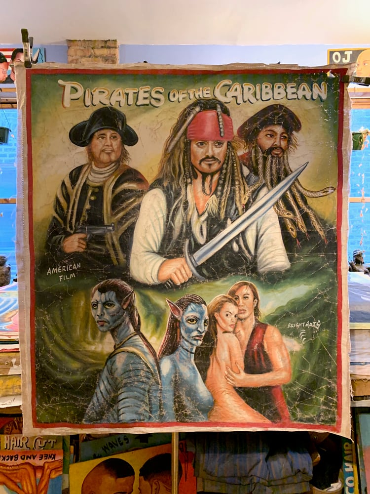 Image of Deadly Prey - 'Pirates of the Caribbean'. Hand painted movie poster from Ghana
