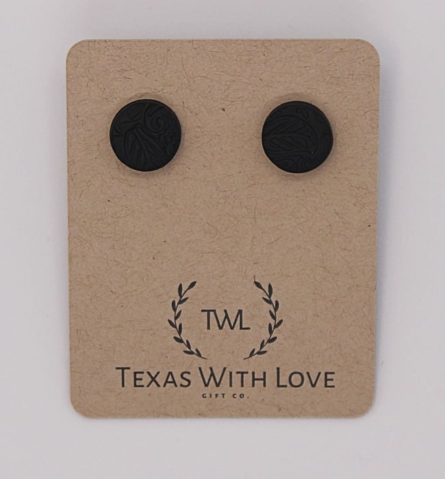 Small Clay Earrings - Black