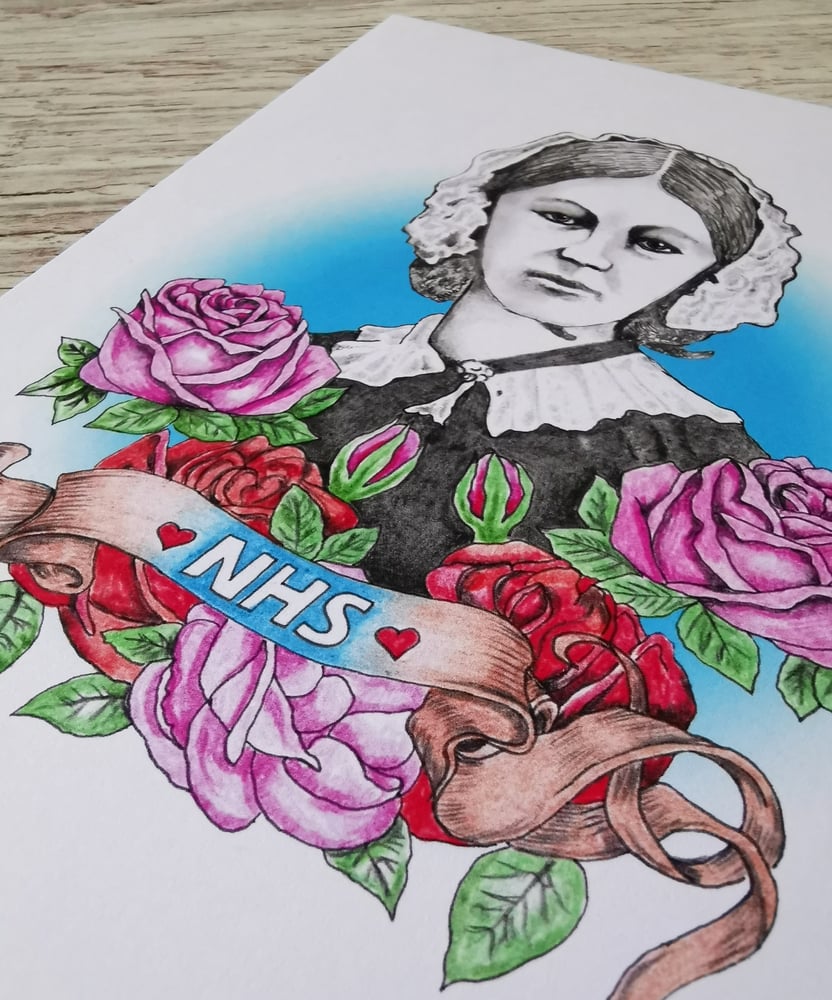 Image of "FLORENCE" hand signed art card to raise money for NHS Charities Together