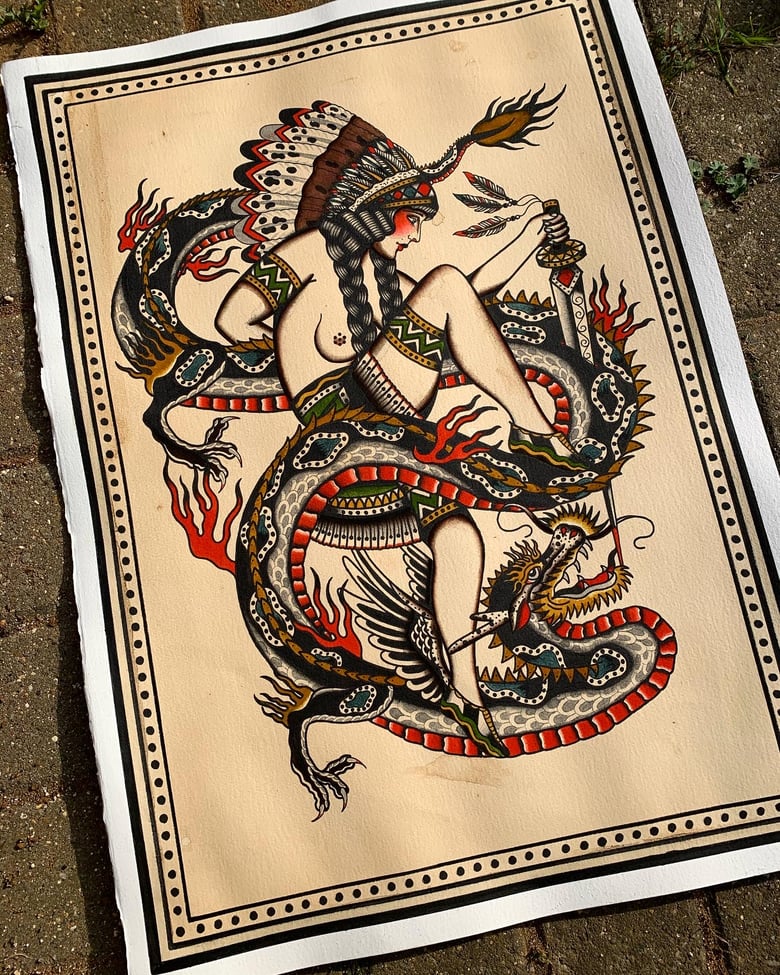 Image of Dragon dance A2 size (colour)