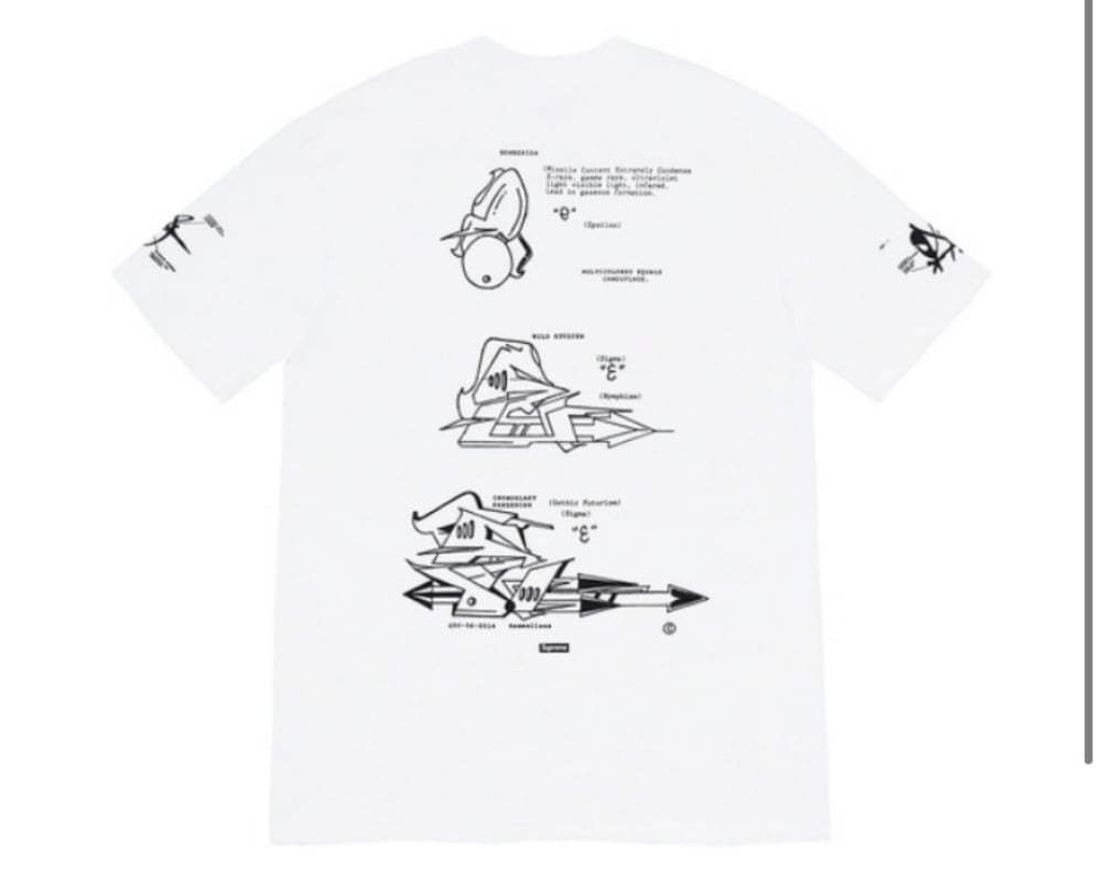 Supreme Rammellzee Tag Tee White | Sheffield Rubber