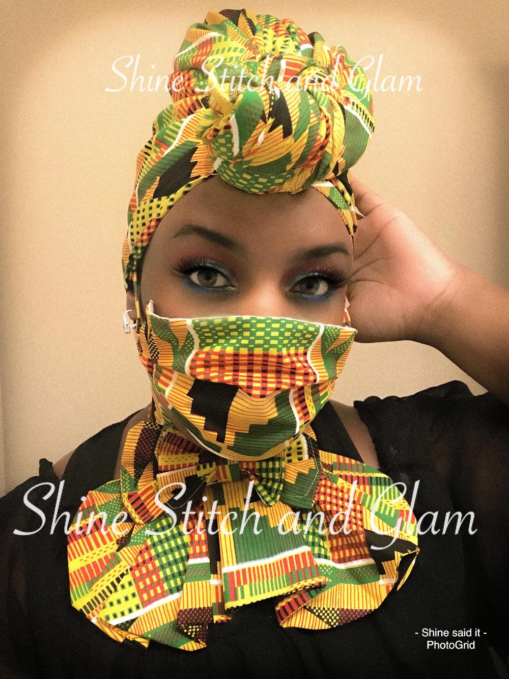 African Kente Cloth Satin Lined Bonnets Shine Stitch And Glam