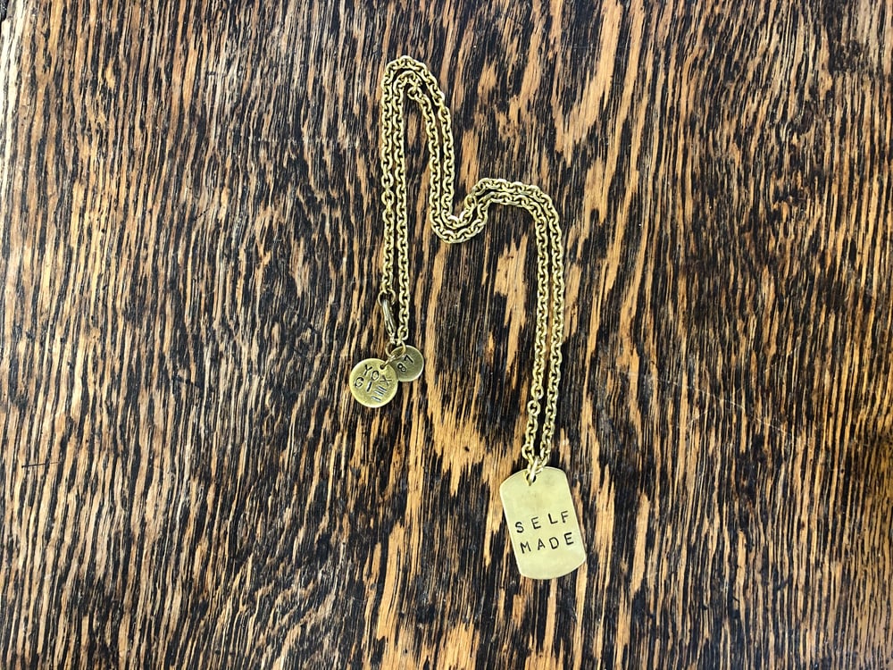 Image of SELF MADE hand stamped BRASS NECKLACE