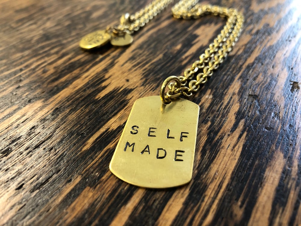 Image of SELF MADE hand stamped BRASS NECKLACE