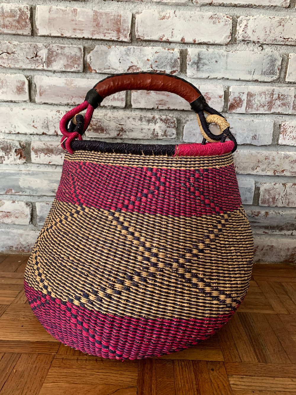 Image of Zigzag Pot Belly Basket