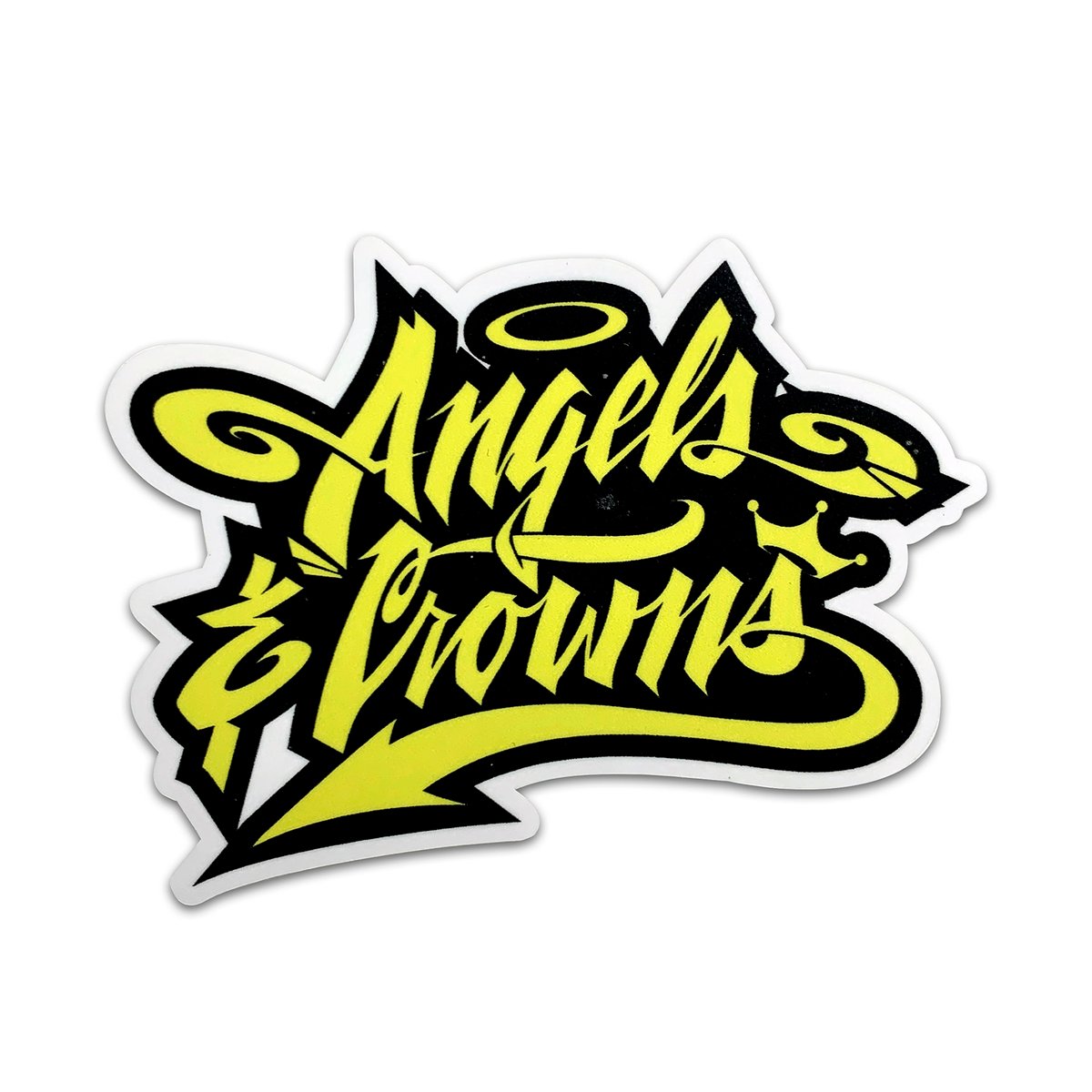 Angels & Crowns Script Sticker