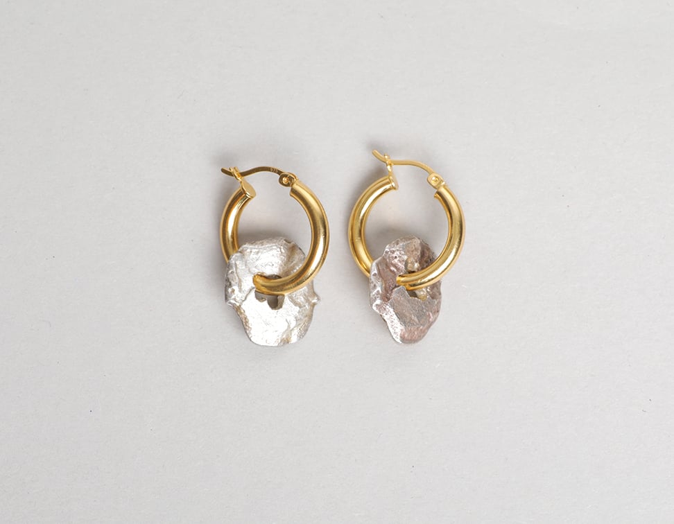 Image of Discus dangle earrings