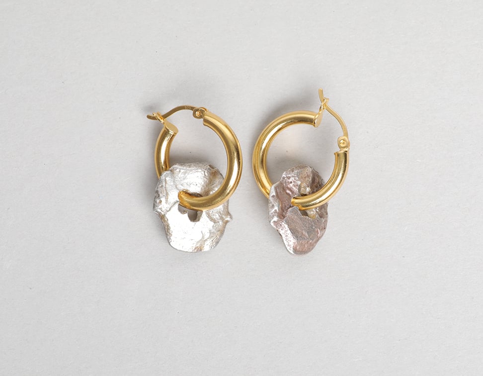 Image of Discus dangle earrings