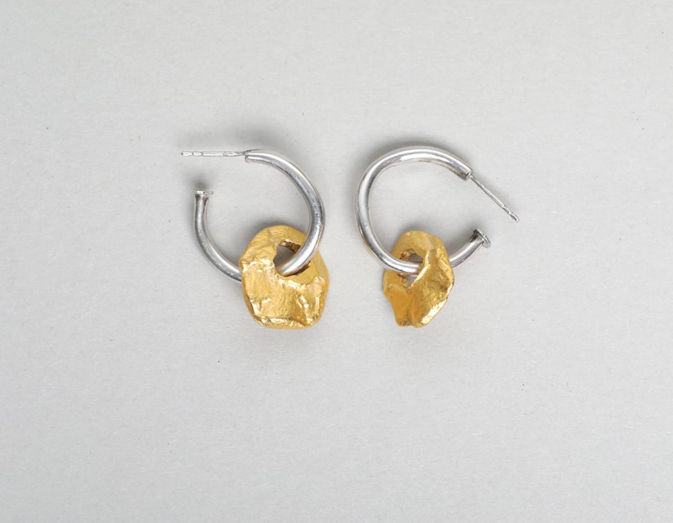 Image of Golden discus earrings