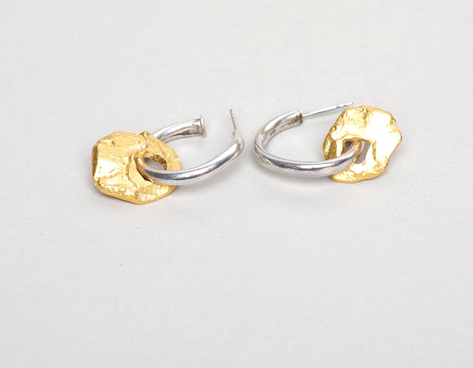 Image of Golden discus earrings