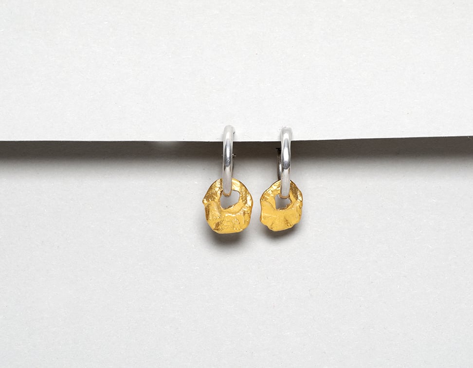 Image of Golden discus earrings