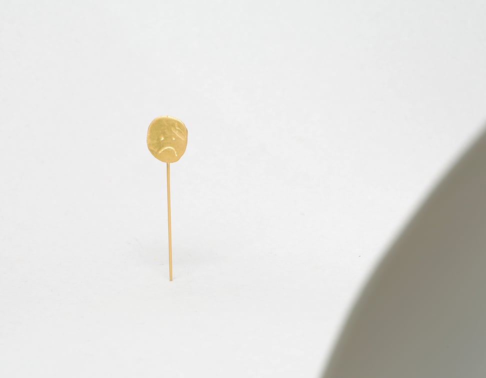 Image of Happy sad pin gold