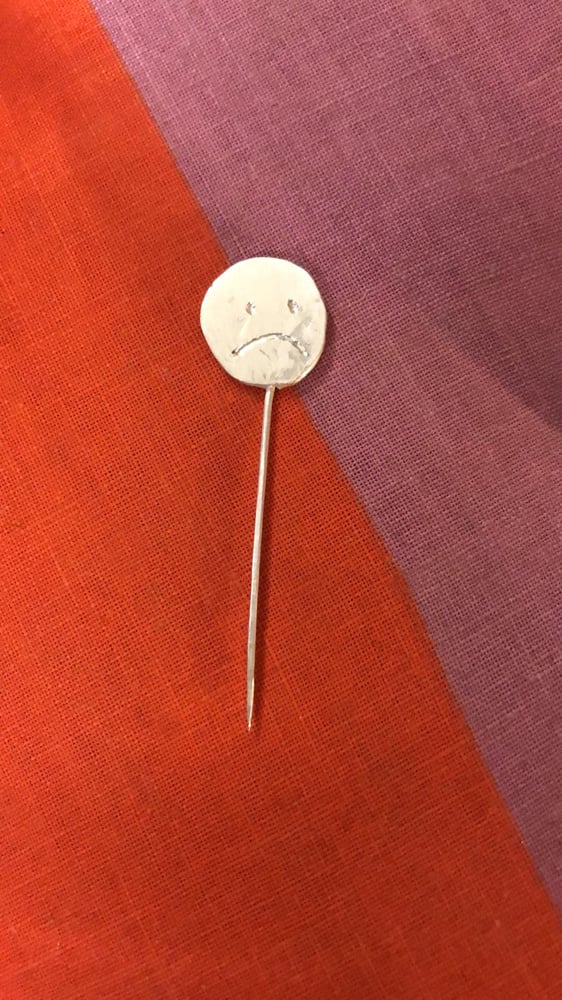 Image of Happy sad pin silver