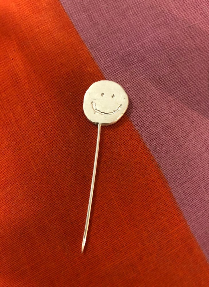 Image of Happy sad pin silver