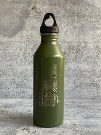 Image 1 of Camping logo - Army Green - 25 oz Single Wall Narrow Mouth Bottle
