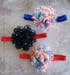 Image of 4 Inch Chiffon puff 4th of july headbands 