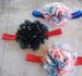 Image of 4 Inch Chiffon puff 4th of july headbands 