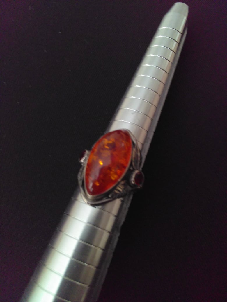 Image of AMBER AND RUBY RING