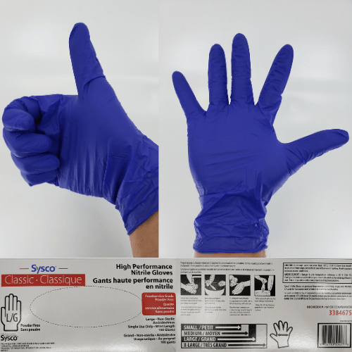 sysco high performance nitrile gloves