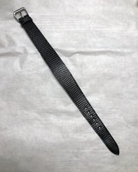 Image 2 of “Tuxedo” Black Lizard double tapered one-piece watch strap