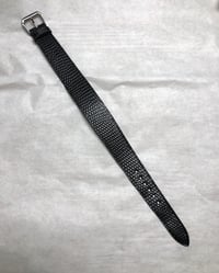 Image 2 of “Tuxedo” Black Lizard double tapered one-piece watch strap 