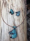 Turquoise Horse Necklace Set